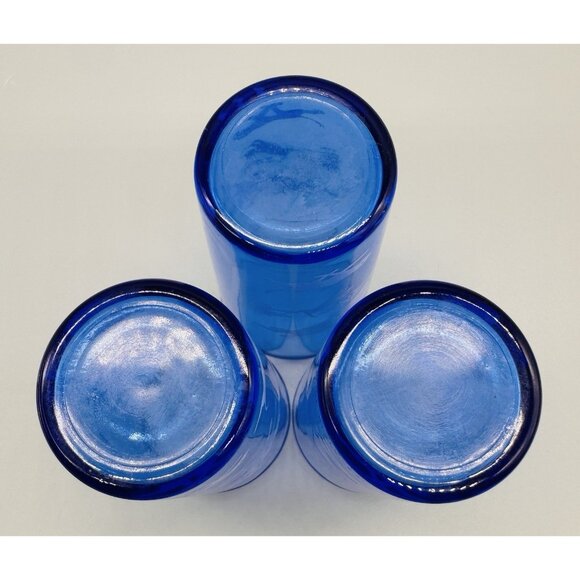 Hazel Atlas Tally Ho Cobalt Blue Juice Glass Fox Hunt 3.75 inch Lot of 3 - Picture 8 of 9